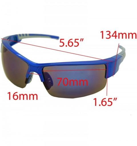 Rectangular Double Injection Sunglasses SPORTS - 2751 Blue Grey / Blue Mirror - CX12HRV5V2N $14.44
