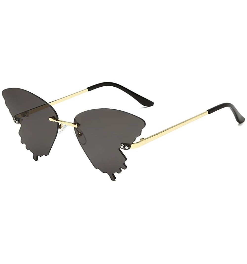 Butterfly Butterfly Sunglasses for Women Butterfly Sun Glasses Shades UV400 - Grey Lens - C11902YQ6EU $12.73