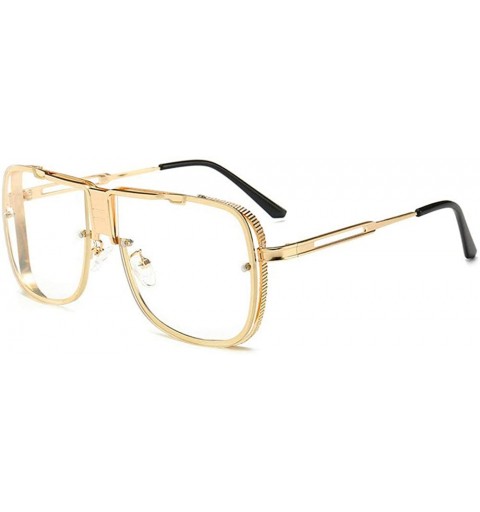 Square Square Men's Metal Frame Gold 2019 Designer Sunglasses Men's Driving Sunglasses - Clear - CZ18SW0HCY0 $10.99