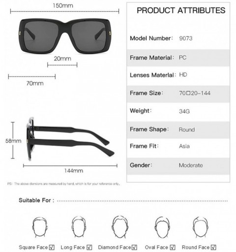 Goggle Oversized Square Sunglasses for Women Metal Hinge Rectangle Sun Glasses Goggles - White Black - CQ1907TRMQI $9.16