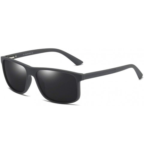 Square Polarized Square UV400 Driving Sun Glasses for Men Classic Male Shades Gafastr90 Frame - C3 Matte Gray Gray - CT18M3ML...