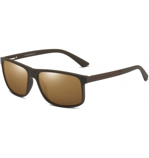 Square Polarized Square UV400 Driving Sun Glasses for Men Classic Male Shades Gafastr90 Frame - C3 Matte Gray Gray - CT18M3ML...