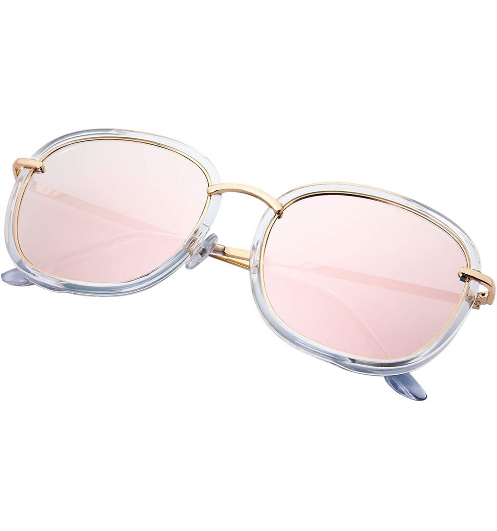 Oversized Fashion Designer Inspired Frame Super Size Reflective Flat Lens Sunglasses - 1-crystal-gold - C81867CXLYU $16.21
