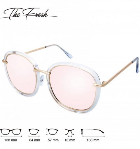 Oversized Fashion Designer Inspired Frame Super Size Reflective Flat Lens Sunglasses - 1-crystal-gold - C81867CXLYU $16.21