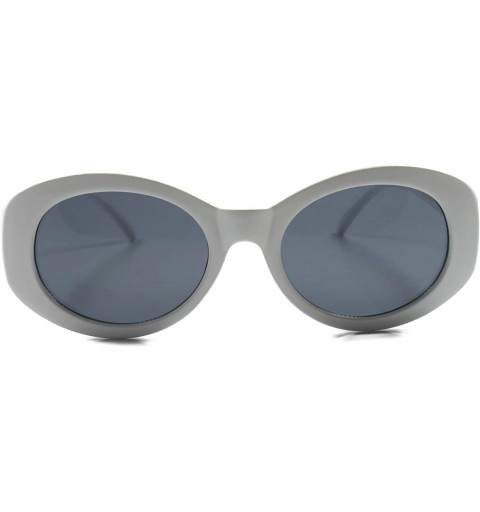 Oval Classic Vintage Retro 90s Mens Womens Oval Sunglasses Frame Lens - Black & White - CM18SA58CA0 $14.44