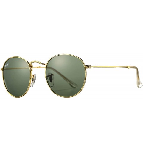 Aviator PA3447 Classic Crystal Glass Lens Retro Round Metal Sunglasses-50mm - Crystal G15 Green Lens - CZ12NA4TLGQ $22.05
