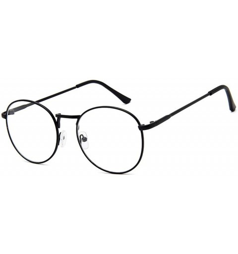Round round metal Glasses classic Retro Frame for Men Women clear lens Eyewear - Color 1 - CU18MD99I4A $9.57
