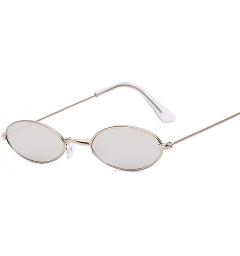 Oval Sunglasses Vintage Glasses Fashion Designer - Silvesilver - CZ1999XQUCK $15.20