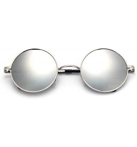 Round Retro Vintage Black Silver Gothic Steampunk Round Metal Sunglasses Men Women Mirrored Circle Sun Glasses - CQ199COLST2 ...