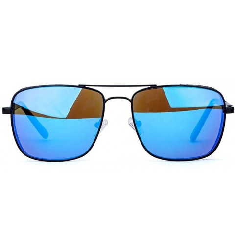 Aviator Retro Sunglasses Men Sun Glasses For Fishing Square Glasses Fashion Blue - Brown - C618YZWWX2R $12.12