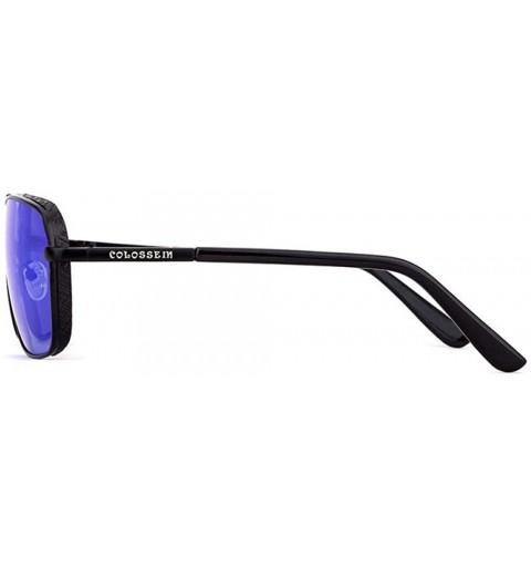 Aviator Retro Sunglasses Men Sun Glasses For Fishing Square Glasses Fashion Blue - Brown - C618YZWWX2R $12.12