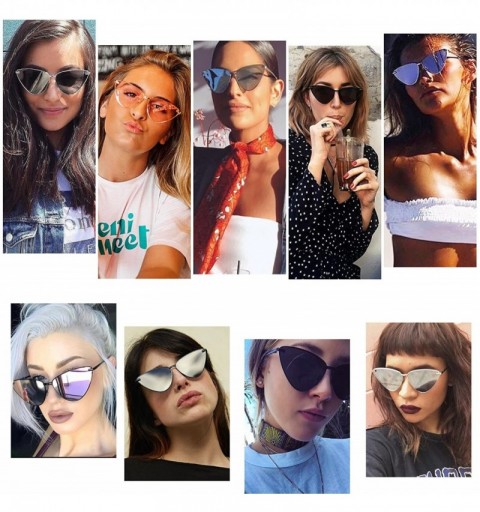 Goggle Cateye Sunglasses for Women Fashion Retro Vintage Narrow Clout Goggles Metal Frame SJ1091 - CP18COGISUX $15.52