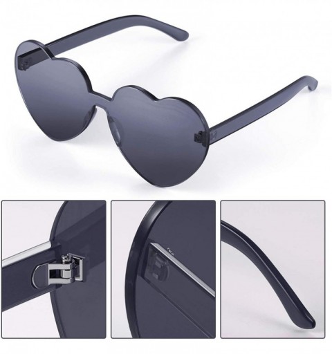 Aviator Heart Shape Sunglasses Party Sunglasses - Transparent Gray - CE18RC3E26X $7.51