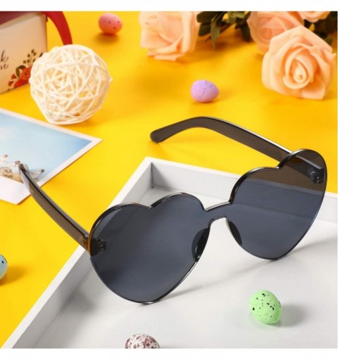 Aviator Heart Shape Sunglasses Party Sunglasses - Transparent Gray - CE18RC3E26X $7.51