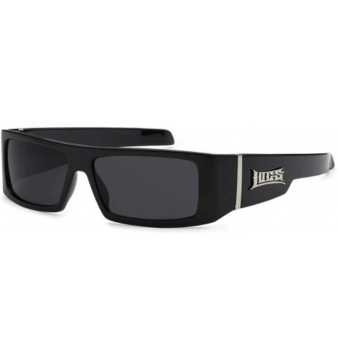 Rectangular 9058 Black Sunglasses - Authentic Gangster Rectangular Dark Maddogger Shades - C618AEKONOR $8.35