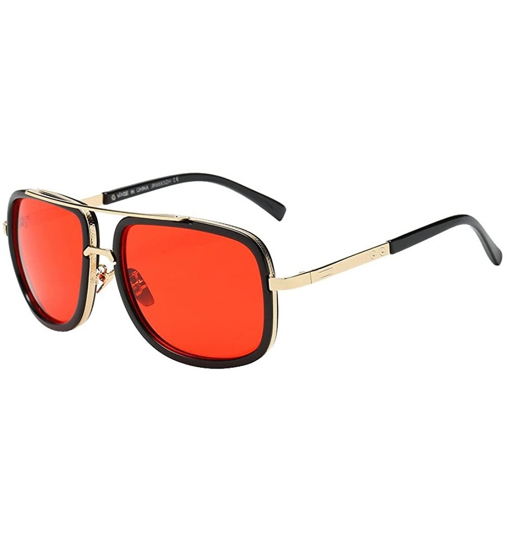 Sport Glasses- Women Men Fashion Quadrate Metal Frame Brand Classic Sunglasses - 6132e - CT18RS4LUZH $9.94