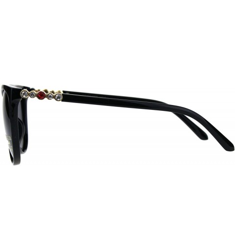 Butterfly Womens Polarized Lens Sunglasses Rhinestone Fashion Butterfly Frame - Black Red Stone - CY18CXWERRO $13.23