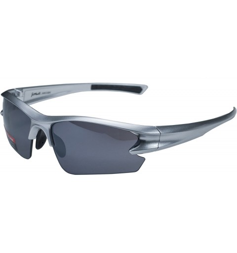 Wrap CLEARANCE!!! JM60 Sunglasses UV400 Lens for Baseball - Softball - Cycling - Golf - and All Active Sports - Silver - CQ11...