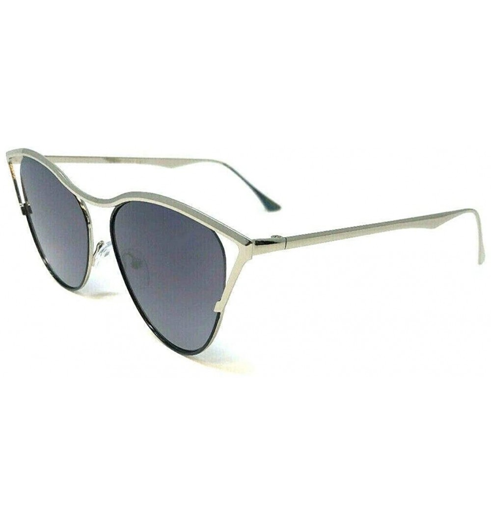 Cat Eye Women's Cat Eye Wire Metal Frame Retro Sunglasses - Silver Metallic Frame - CC18WNCT0CC $8.67