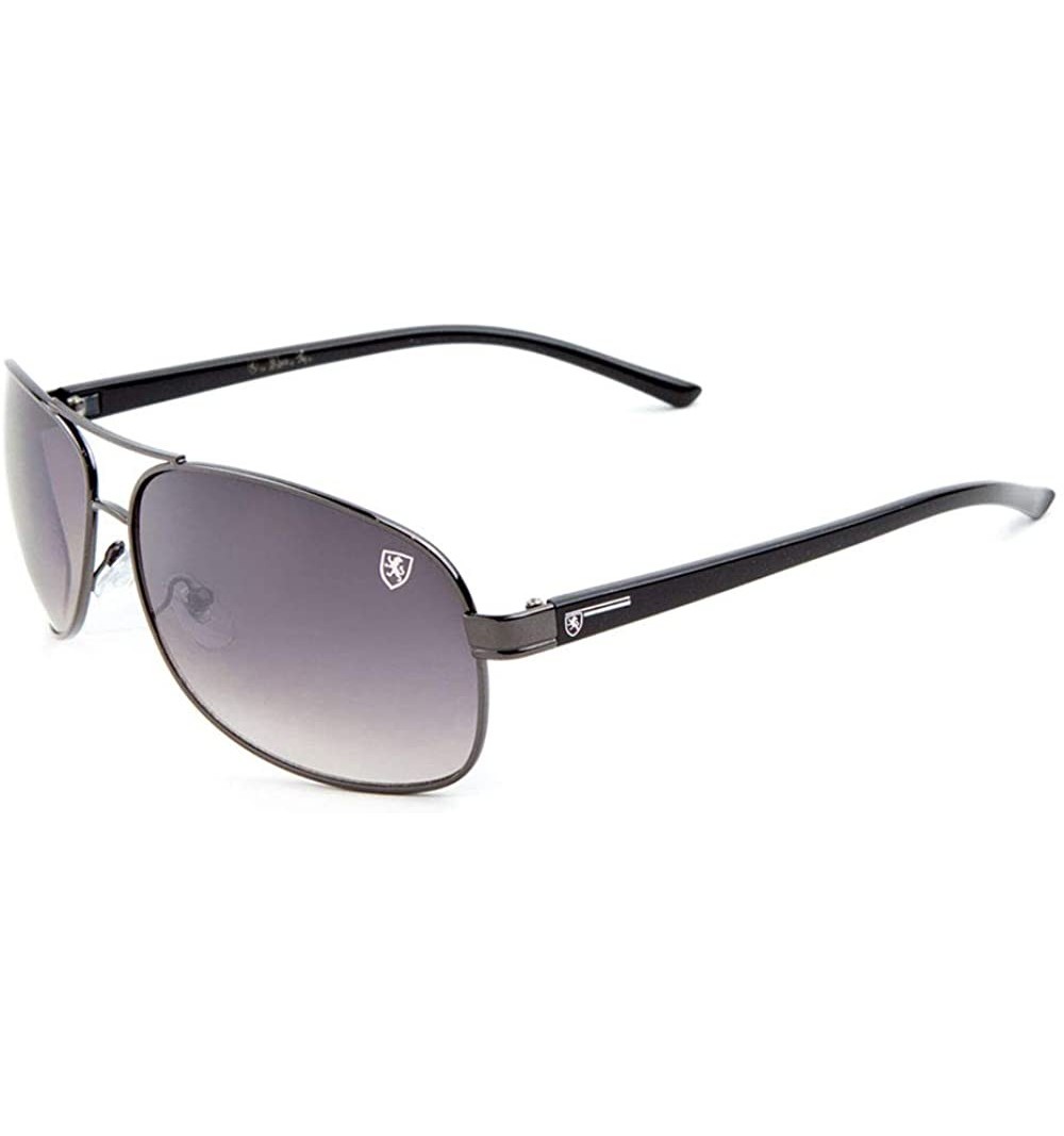 Oval Mid Plastic Temple Classic Oval Aviator Sunglasses - Smoke Gunmetal - CM190ER2C50 $18.88
