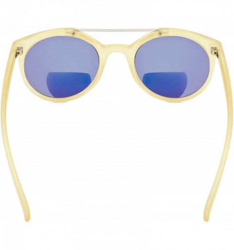 Round Plastic Bifocal Reading Sunglasses Round Style For Women - Gold-mirror - C318R84TCTX $15.77