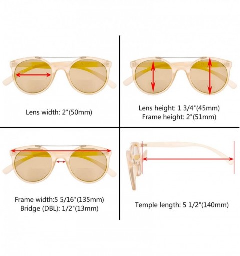 Round Plastic Bifocal Reading Sunglasses Round Style For Women - Gold-mirror - C318R84TCTX $15.77