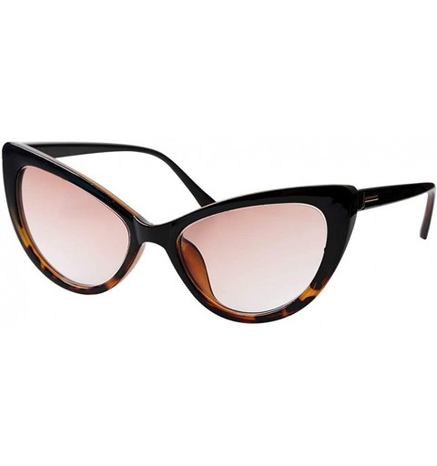 Butterfly Womens Oversized Fashion Cat Eye Eyeglasses Frame Large Reading Glasses - Leopard Frame / Tea Lens - CM18WAY34YZ $1...