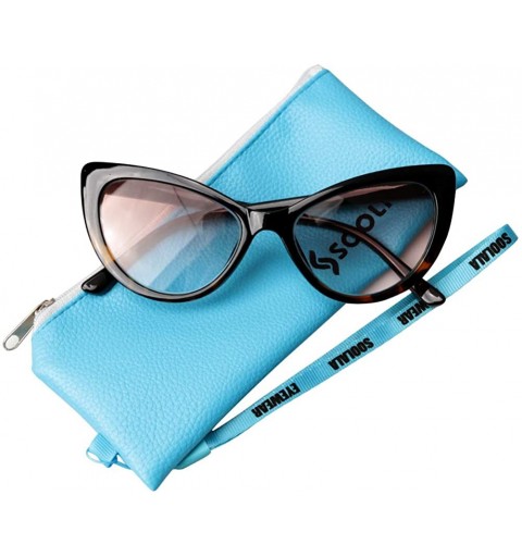 Butterfly Womens Oversized Fashion Cat Eye Eyeglasses Frame Large Reading Glasses - Leopard Frame / Tea Lens - CM18WAY34YZ $1...