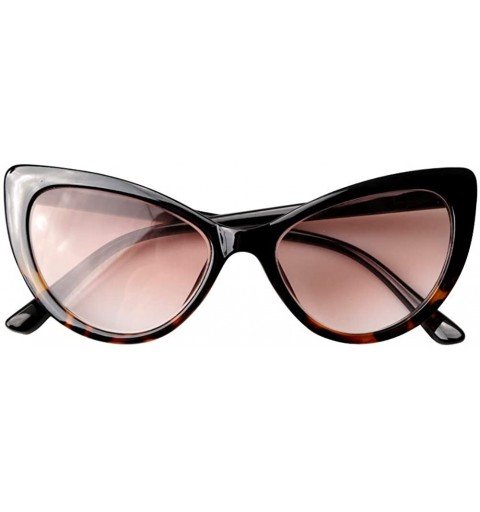 Butterfly Womens Oversized Fashion Cat Eye Eyeglasses Frame Large Reading Glasses - Leopard Frame / Tea Lens - CM18WAY34YZ $1...