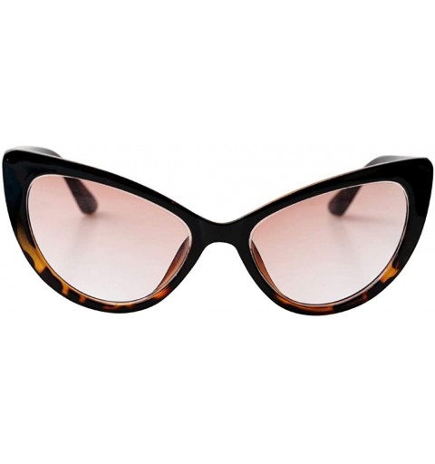 Butterfly Womens Oversized Fashion Cat Eye Eyeglasses Frame Large Reading Glasses - Leopard Frame / Tea Lens - CM18WAY34YZ $1...
