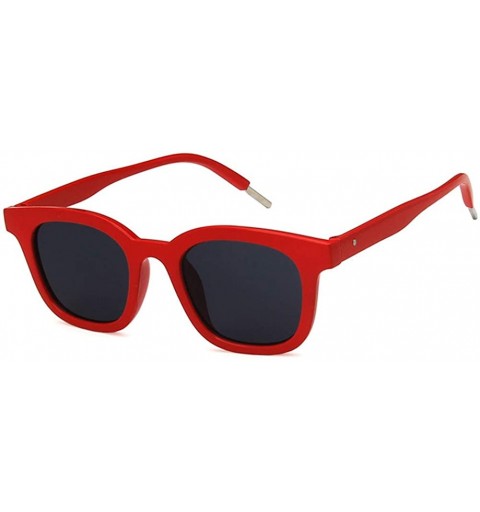 Square Unisex Sunglasses Fashion Bright Black Grey Drive Holiday Square Non-Polarized UV400 - Red Grey - C818RH6R78U $10.64