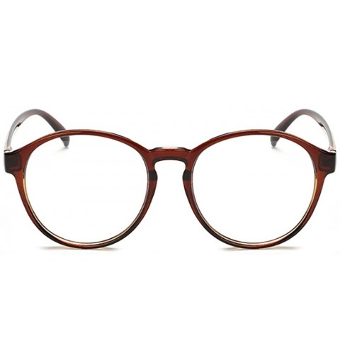 Round Student Myopia Glasses Fashion Retro Big-Frame Glasses Round Face - Brown - CI18EARTYMH $21.06