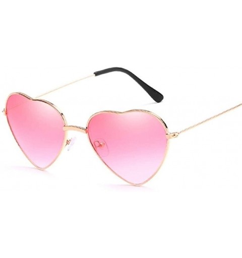 Cat Eye Retro Cat Eye Heart Sunglasses Women Metal Frame Mirror UV400 Sun Glasses Female Brand Designer Vintage - Purple - C7...