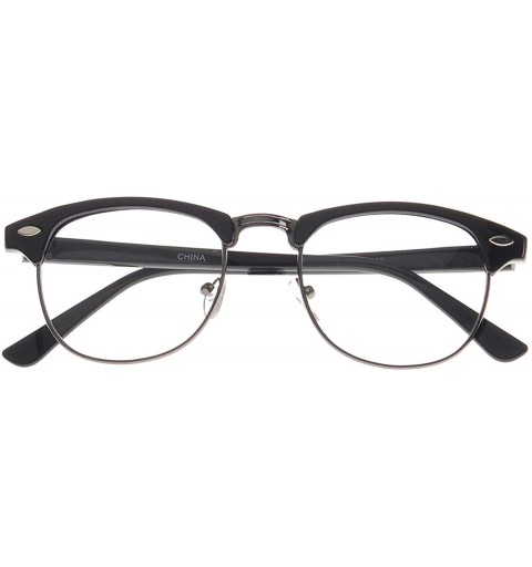 Wayfarer Horn Rimmed Half Frame Vintage Fashion Unisex Glasses - C911NCGJF1B $7.08