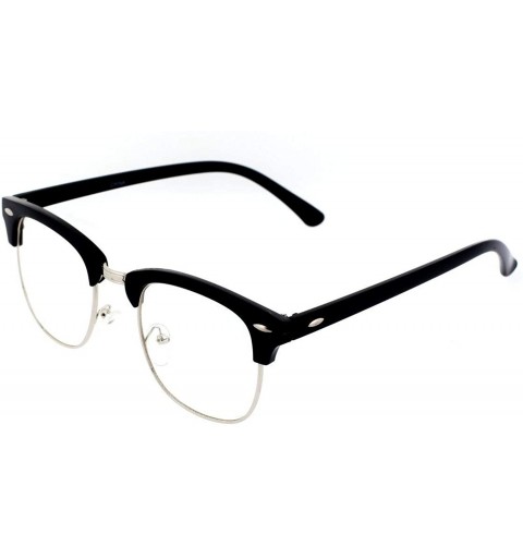 Wayfarer Horn Rimmed Half Frame Vintage Fashion Unisex Glasses - C911NCGJF1B $7.08