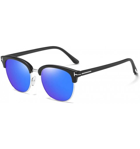 Round Sunglasses Polarized Antiglare Anti ultraviolet Travelling - Blue - C318WOUCKC5 $26.40