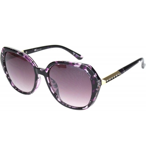 Oversized Womens Rhinestone Jewel Diva Butterfly Designer Sunglasses - Purple Tortoise Gradient Purple - C218O0M7U27 $11.73