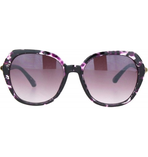 Oversized Womens Rhinestone Jewel Diva Butterfly Designer Sunglasses - Purple Tortoise Gradient Purple - C218O0M7U27 $11.73
