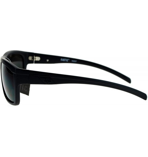 Rectangular Men's Flat Top Sporty Rectangular Skater Shade Sunglasses - Matte Black - CE11KFUY54T $11.82