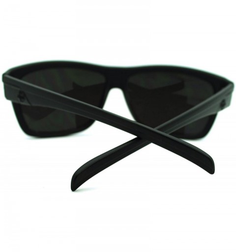 Rectangular Men's Flat Top Sporty Rectangular Skater Shade Sunglasses - Matte Black - CE11KFUY54T $11.82