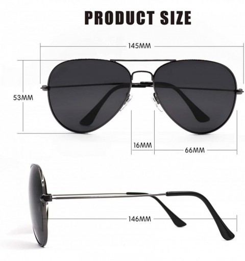 Rectangular Classic Oversized Aviator Sunglasses for Men Polarized Metal Frame UV400 Protection - Gun - CD196WYTU5S $13.89