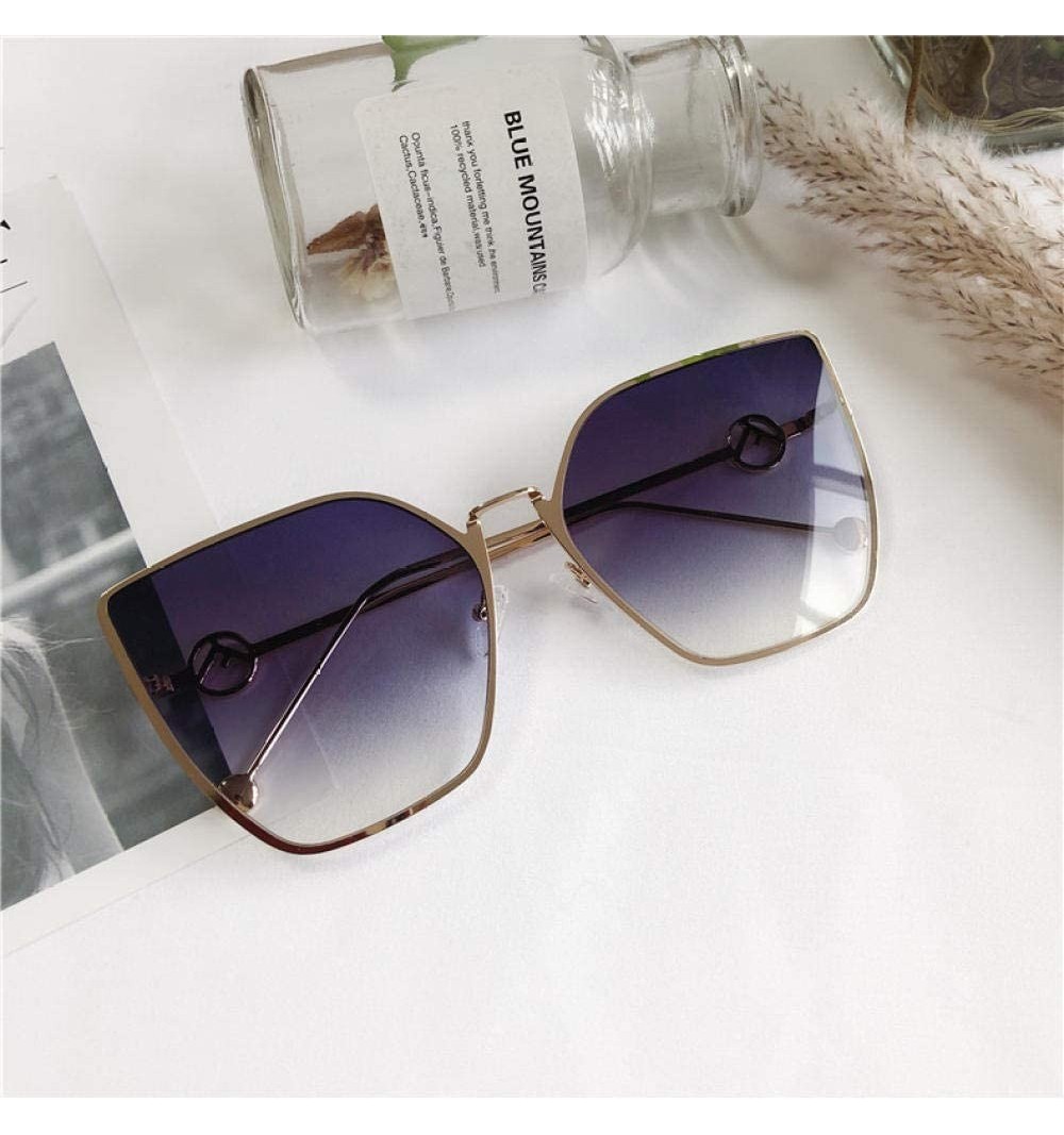 Aviator The Same Paragraph Butterfly Sunglasses Men And Women Large Frame Retro Gradient Sunglasses - CP18XCYH0R7 $49.13