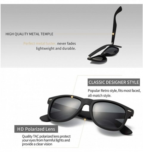 Square Mens Sunglasses Retro Polarized Sunglasses for Women Square Lightweight Frame Sun Glasses - Blue - CY19497DAX5 $10.89
