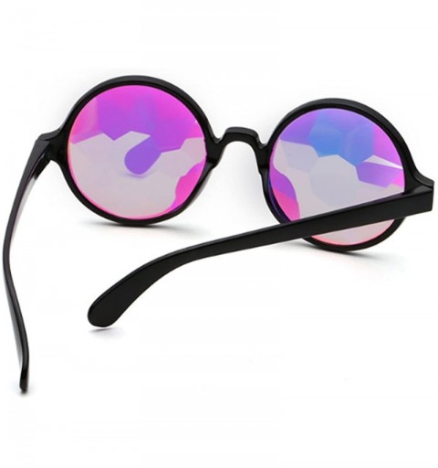 Goggle Women Girls Kaleidoscope Sunglasses Rainbow Prism Glasses Refraction Goggles for Festivals - Black - CK18GS3WHDW $12.36