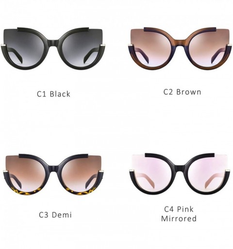 Cat Eye Oversized Cat Eye Sunglasses for Women Fashion Retro Style MS51807 - Black Frame/Pink Lens - CQ18RZRZH4M $11.70