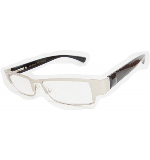 Rectangular Magnified Reading Glasses Rectangular Spring Hinge Frame - Silver - CB182KXGWNI $11.18