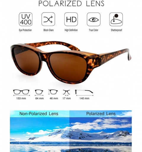 Goggle HD Polarized Wrap Around Shield Sunglasses for Prescription Glasses Gift Box - 4-tortoise - CN18C77RI6I $17.18