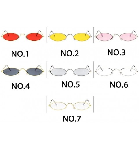Oval Vintage Sunglasses Fashion Designer Glasses - 7 - C9198EX42YZ $13.61