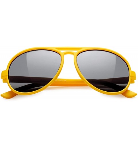 Aviator Cool Kids Aviator UV400 Sunglasses for Babies and Toddlers age 0 to 4 - Bumblebee Yellow - Smoke - CK199CX5IZO $9.02