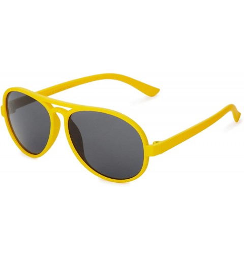 Aviator Cool Kids Aviator UV400 Sunglasses for Babies and Toddlers age 0 to 4 - Bumblebee Yellow - Smoke - CK199CX5IZO $9.02